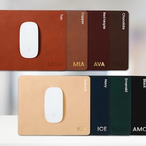 Northwind Personalized Leather Mouse Pad, Custom Desk Pad, Full-Grain Leather Office Accessory, Handmade USA Gift