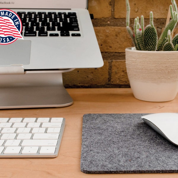 Sustainable Felt Mousepad. Upcycled Felt. Sustainable Gift. Recycled Climate Positive. Environmentally Responsible.