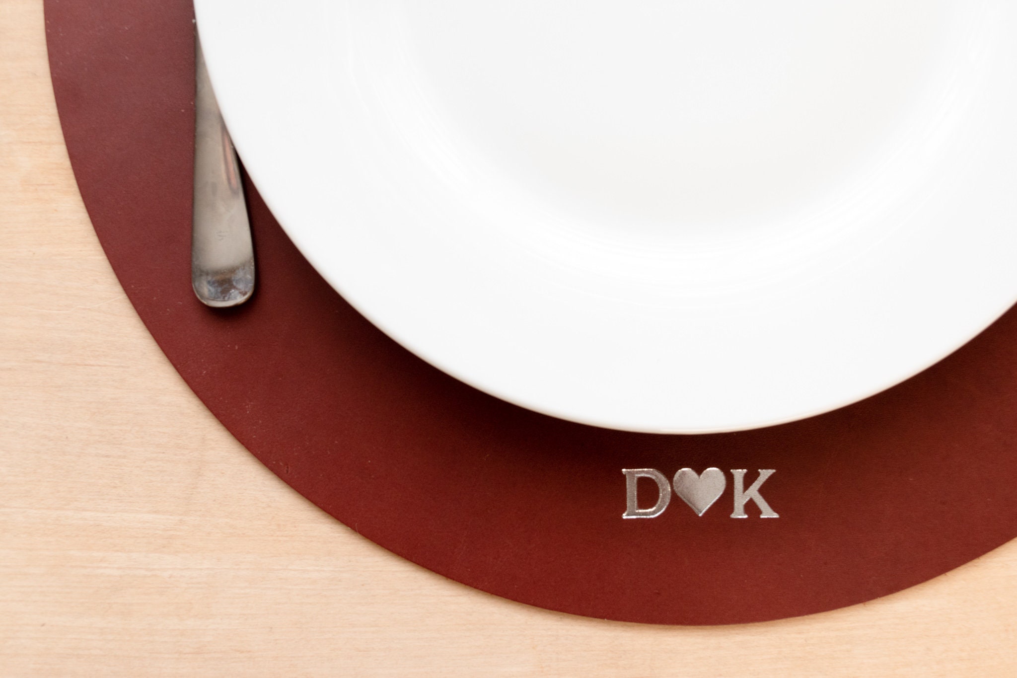 Personalized Round Leather Placemat. Full Grain Premium Etsy