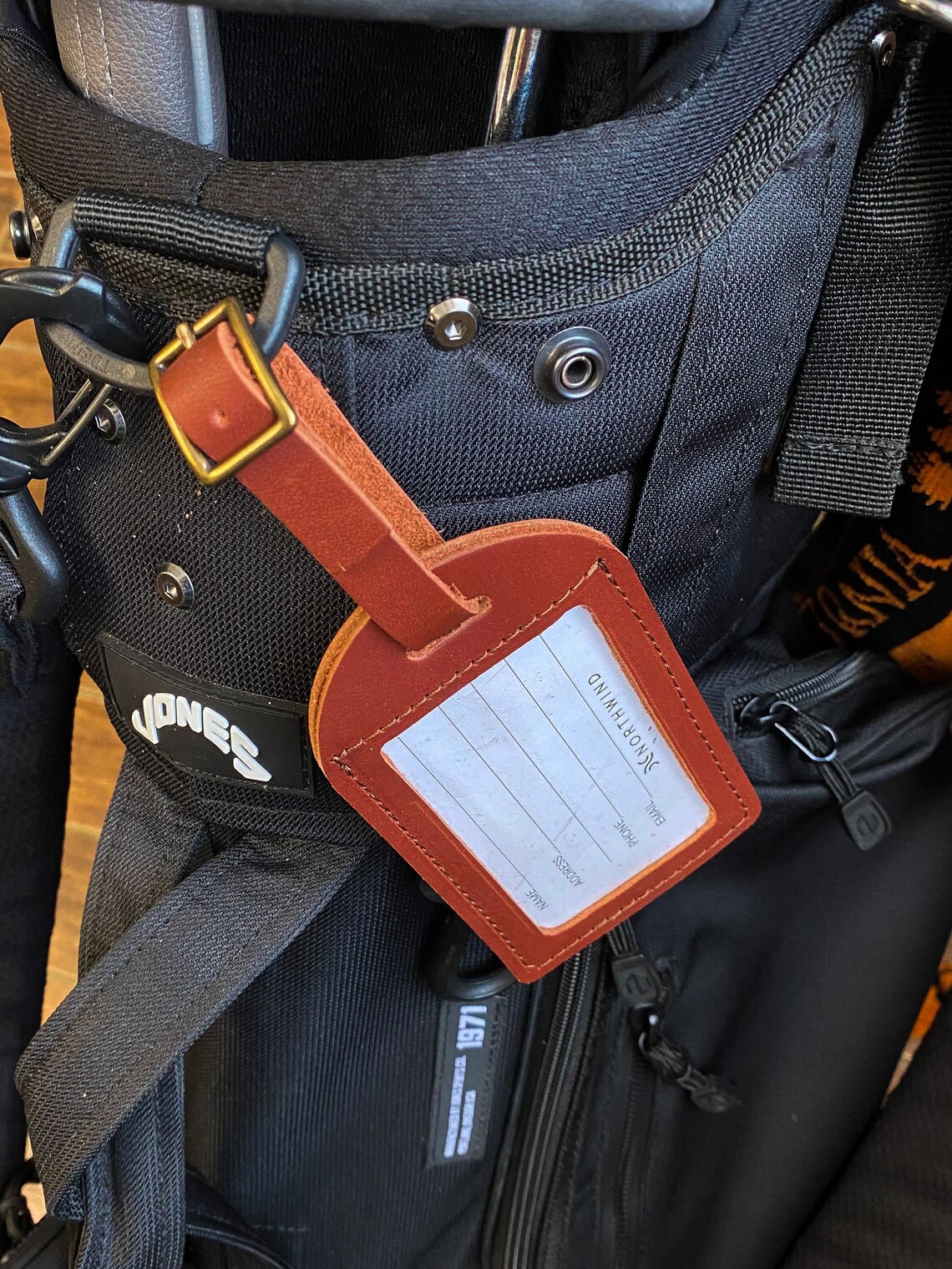 Personalized Leather Bag Tag Customized Golf Bag Name Tag Etsy