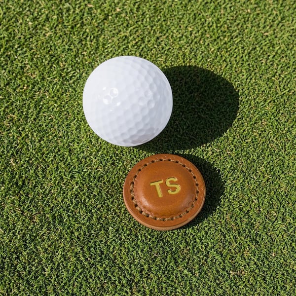 Northwind Personalized Leather Golf Ball Markers Set of 2, Custom Monogrammed Full Grain Leather, Handmade in USA, Premium Golf Gift for Men