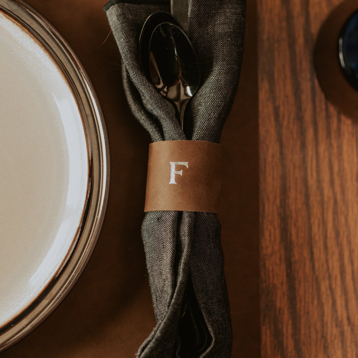 Monogrammed Leather Napkin Holder, Set of 2. - Etsy