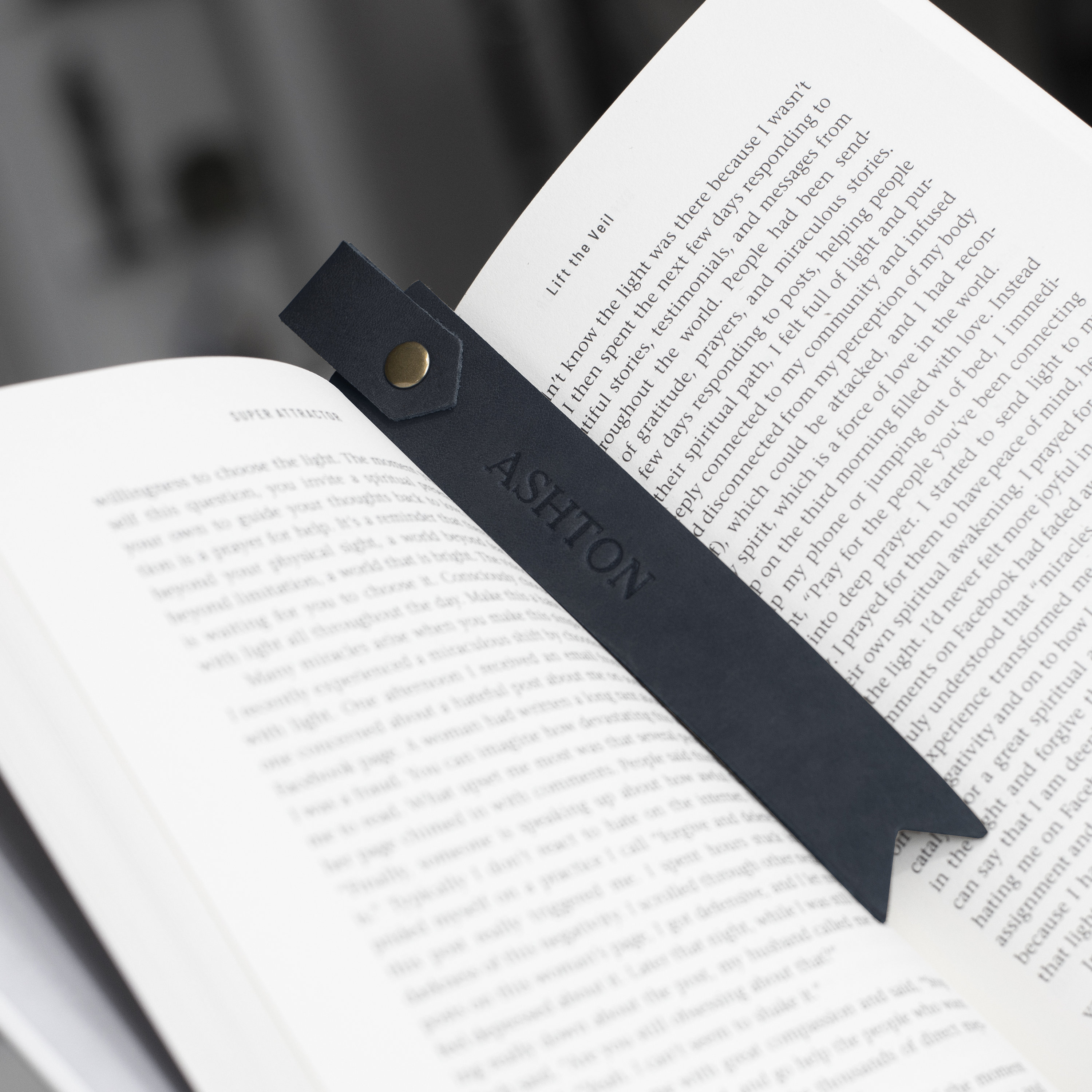 Personalized Leather Bookmark: Monogrammed Full-Grain Leather, USA Made