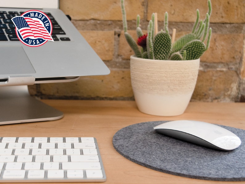 Sustainable Round Felt Mousepad. Felt Mouse Pad. Upcycled Etsy