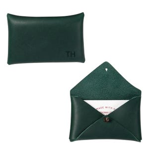 Monogram Leather Card Wallet: USA Made Personalized Full-Grain Envelope