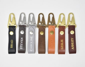 Snap Personalized Leather Keychain! Wedding Parties Custom Leather Keychains! Perfect Genuine Leather Gift for Bachelor Parties.