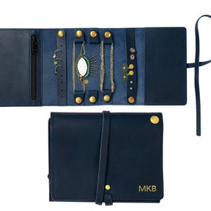 Leder Schmuck Organizer. Schmuckrolle. Schmuck Halter. Reise-Schmucketui. Brautjungfer Geschenk. Hochzeitsgeschenk. Personalisierter Schmuck-Organisator.