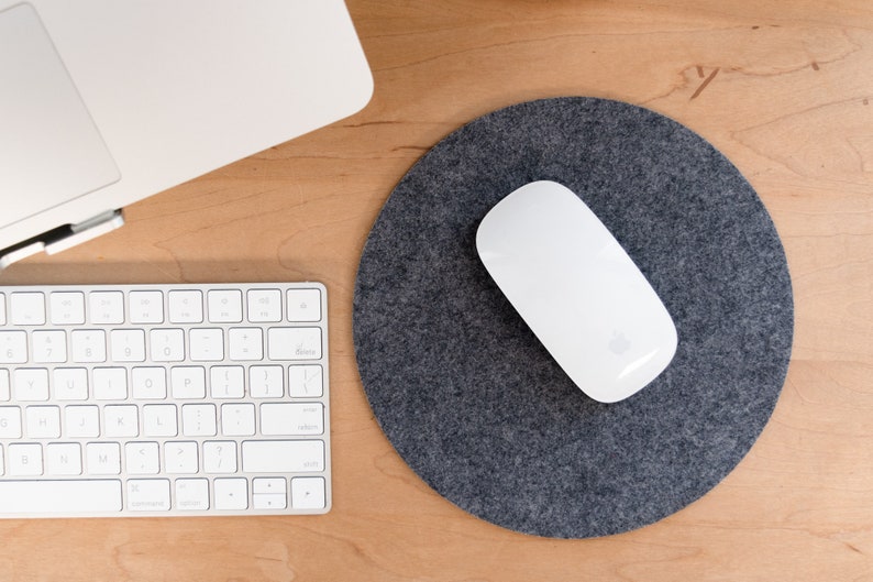 Sustainable Round Felt Mousepad. Felt Mouse Pad. Upcycled Etsy