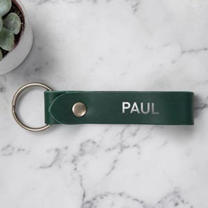 Northwind Llavero de Cuero Personalizado, Inicial con Monograma, Hecho en USA, Regalo de Cuero para Hombre