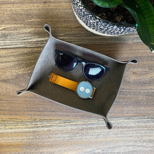 Personalized Full Grain Leather Catchall