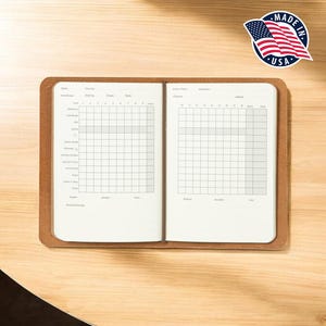 Northwind Libro de Golf Personalizado Cuaderno de Golf de Cuero Reutilizable Hecho en USA Regalo de Golf para Papa Esposo Hombre Entrenador