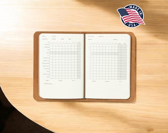 Personalized Leather Golf Scorecard Holder & Refillable Log Book, Made in USA