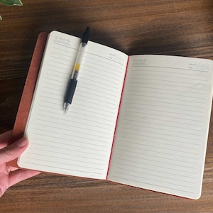 Personalized Leather A5 Journal Cover: USA Made Monogrammed Notebook