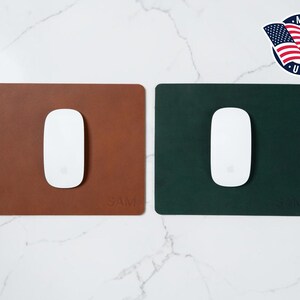 Northwind Personalized Leather Mouse Pad, Custom Desk Pad, Full-Grain Leather Office Accessory, Handmade USA Gift