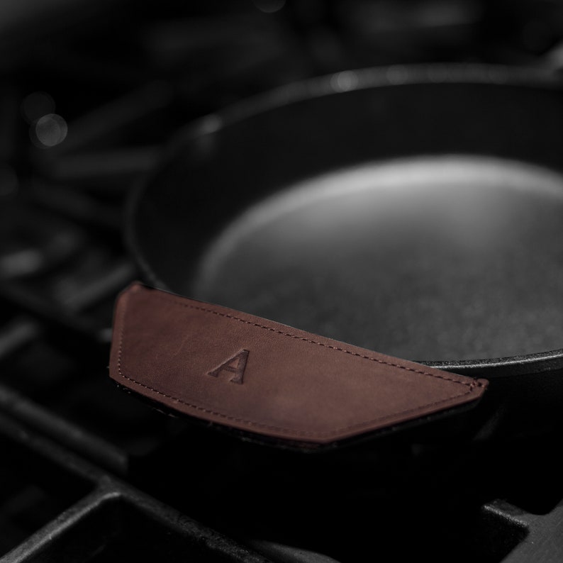 Leather Pot Handle Set of 2. Personalized Pot Holder. Leather Etsy