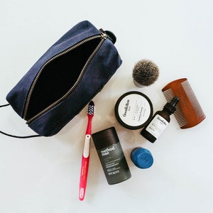 Personalized Canvas Leather Toiletry Bag: Engraved Dopp Kit, USA Made