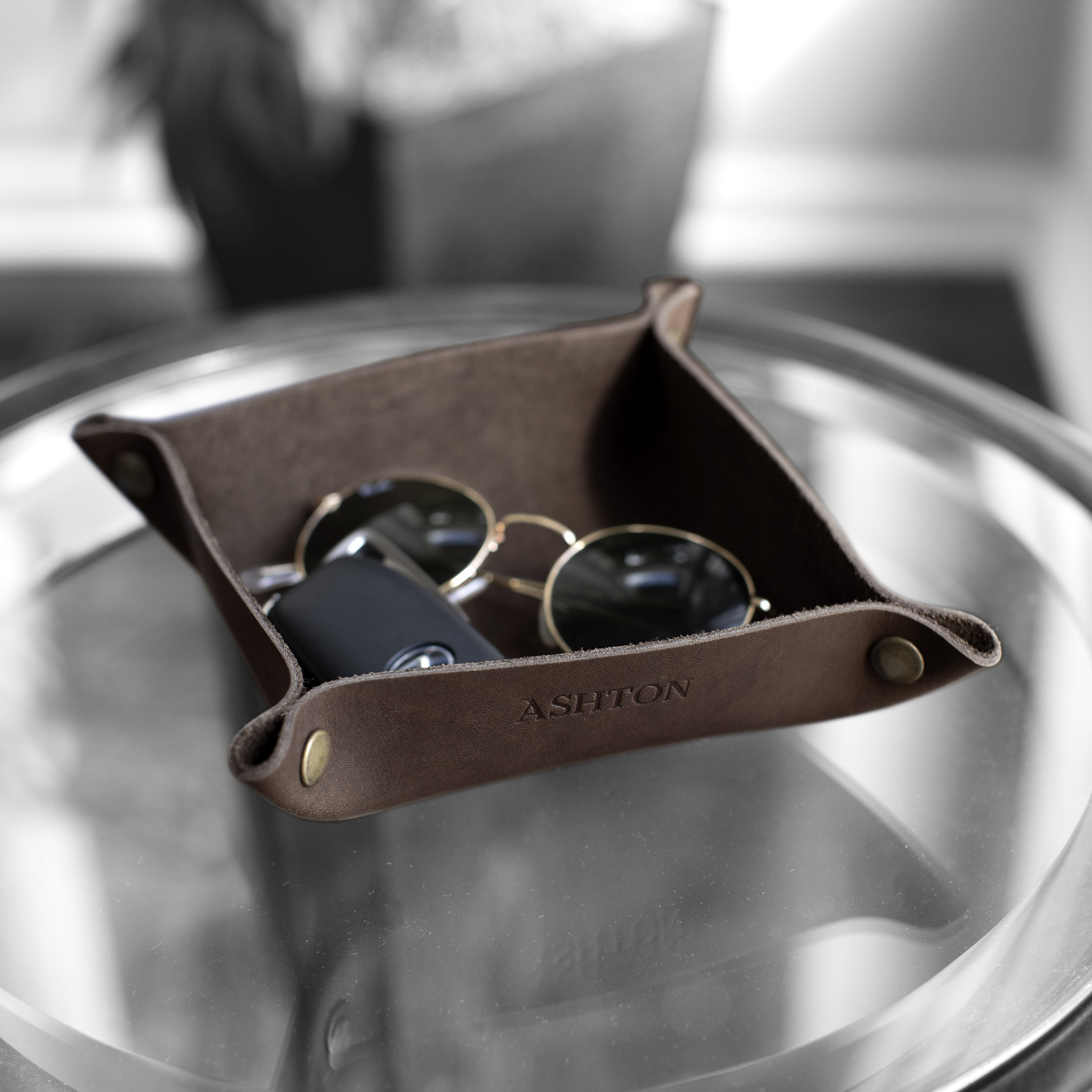 Snap Valet Tray. Personalized Leather Catchall. Engraved Leather Tray. Office Gift. Desk Organizer. Home Decor. Ships Next Day Made in USA Etsy