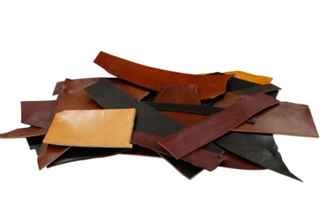 5lb Leather Scrap. Domestic Leather. USA Leather Scrap. Great for