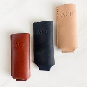 Customized Leather Lighter Cover. Lighter INCLUDED Personalized Lighter Cover. Monogrammed Lighter. Full grain leather. Handmade in USA. image 1