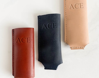 Customized Leather Lighter Cover. Lighter INCLUDED! Personalized Lighter Cover. Monogrammed Lighter. Full grain leather. Handmade in USA.