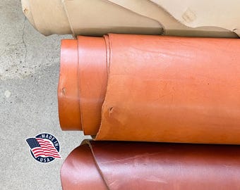 Veg Tan Leather Side, 8-10 oz Full Grain Vegetable Tanned Cowhide for Tooling & Leathercraft, 19-26 sq ft