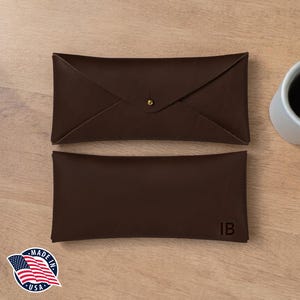 Northwind Personalized Leather Document Envelope, Custom Full Grain Leather File Envelope, Monogrammed Executive Gift, Handmade in USA