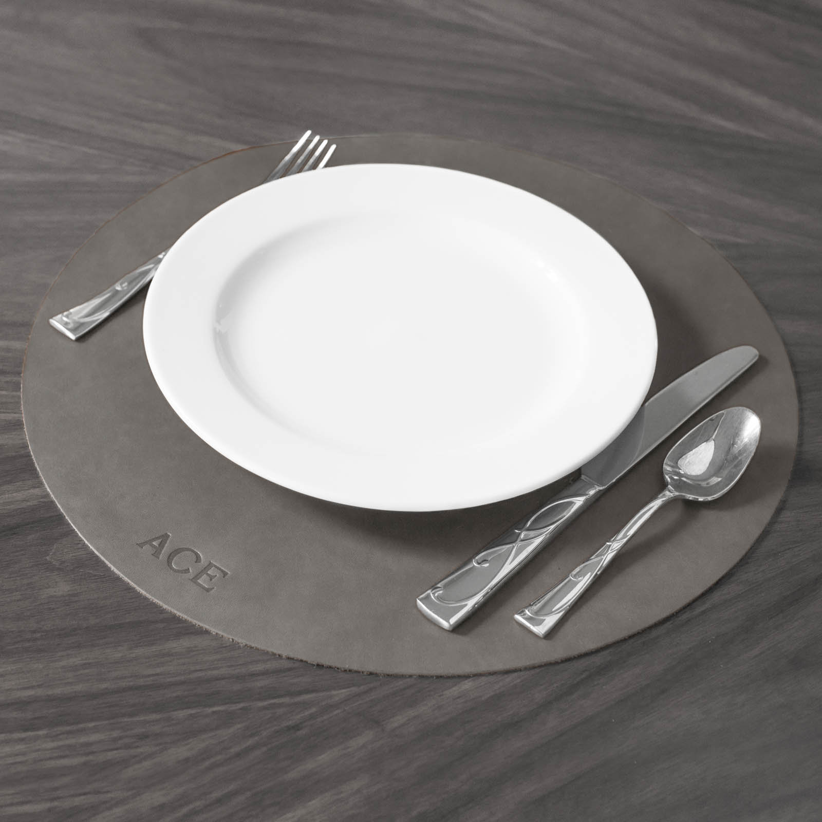 Personalized Round Leather Placemat. Full Grain Premium Etsy