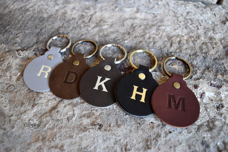 Circle Key Chain. Key Fob. Key Chains. Monogram Keychain Etsy