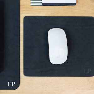 Personalized Leather Mousepad. Full Grain Premium Real Leather. Personalized Mouse Pad. WFH. Multiple Colors Available w Gold & Silver Foil. image 3