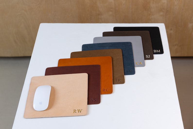 Personalized Leather Mousepad. Full Grain Premium Real image 1