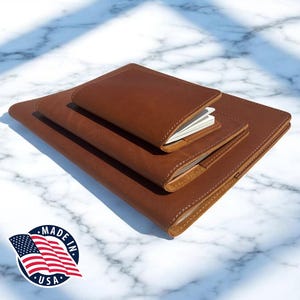 Northwind Personalized Leather Journal Cover Large 8.5x11 Custom Name Refillable Notebook Handmade USA Professional Gift