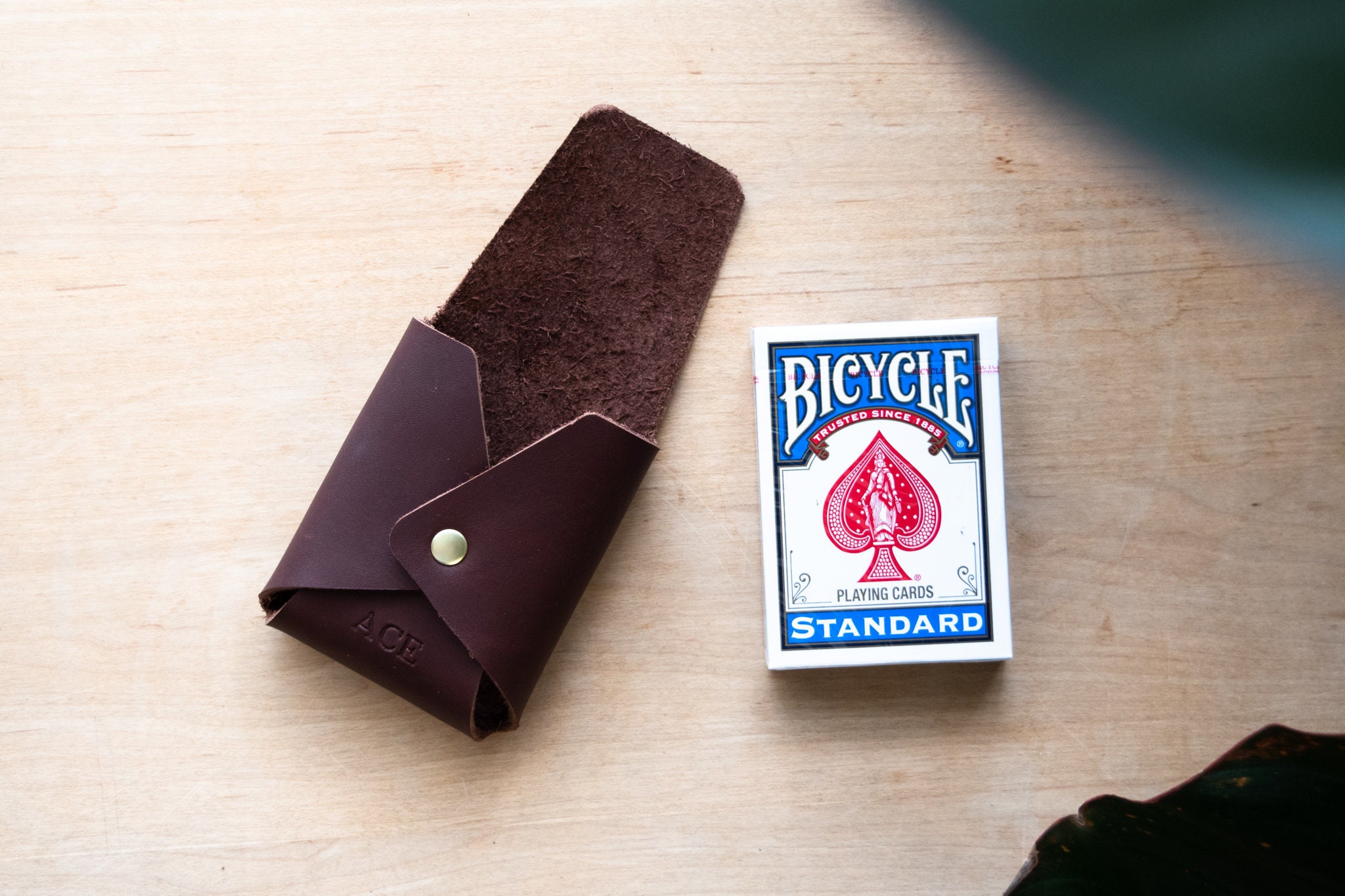 Personalized Leather Playing Card Case. Leather Card Case. Etsy