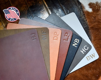 Personalized Leather Mousepad. Full Grain Premium Real Leather. Personalized Mouse Pad. WFH. Multiple Colors Available w Gold & Silver Foil.
