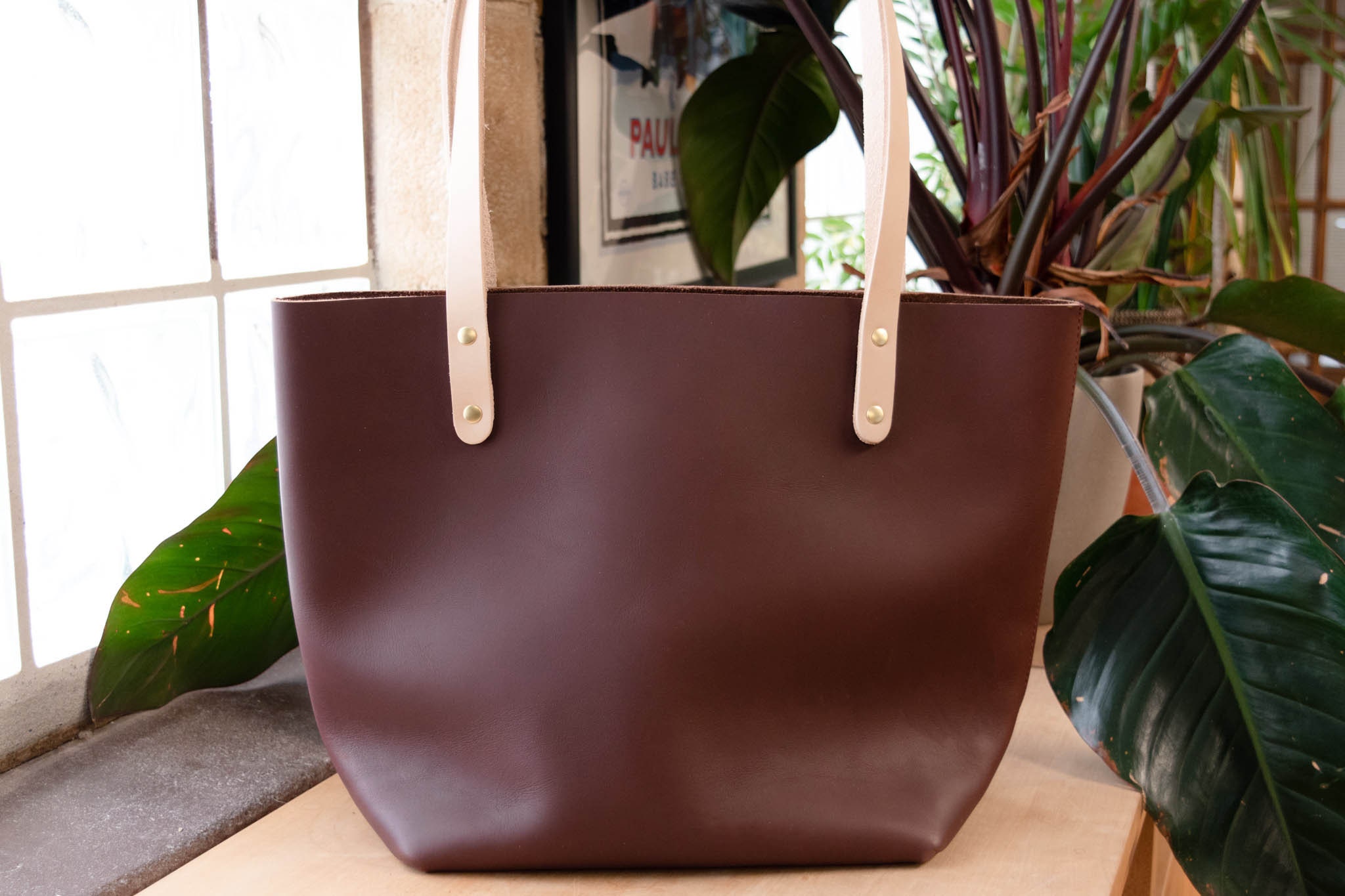 personalized leather tote