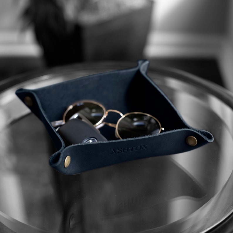 Snap Leather Tray. Valet Tray. Leather. Leather Catchall. Etsy