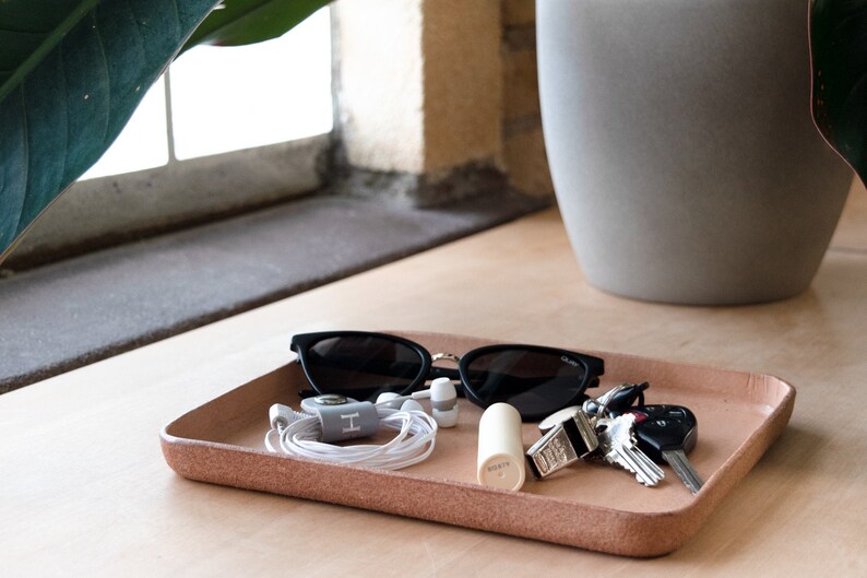 Molded Leather Valet Tray. Desk Organizer. Jewelry Tray. Etsy