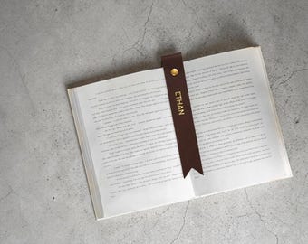 Northwind Personalized Leather Bookmark, Custom Engraved Full Grain Leather Bookmark, Handmade in USA, Gift for Book Lovers