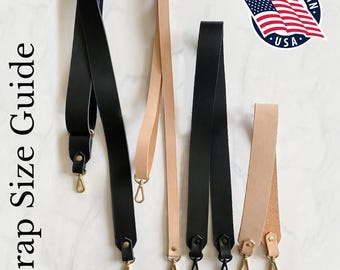 Ersatz-Handtaschenriemen aus Leder, verstellbarer, breiter Umhängetaschenriemen, Vollnarbenleder, handgefertigt in den USA