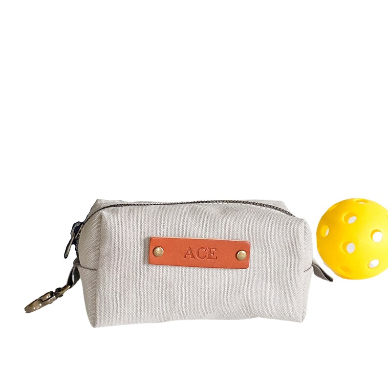 Personalized Pickleball Ball Pouch Monogrammed Canvas Mini Etsy