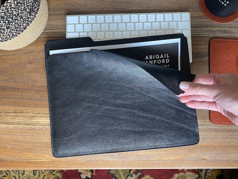 Leather File Folder. Personalized Document Organizer. Custom Etsy