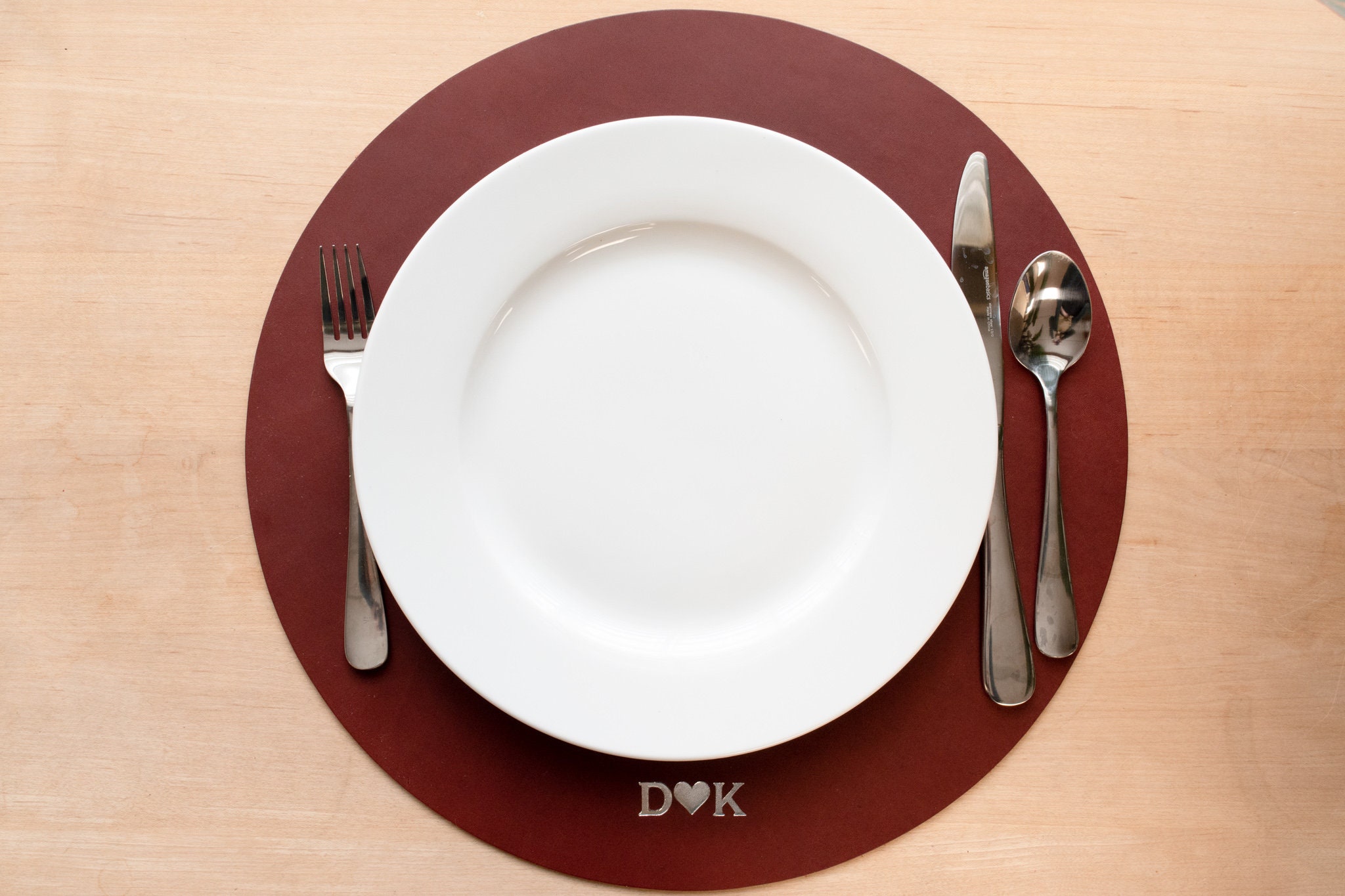 Personalized Round Leather Placemat. Full Grain Premium Etsy