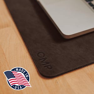 Northwind Personalized Leather Desk Pad, Monogram Desk Mat, Full Grain Writing Blotter, Custom Mouse Pad Made in USA