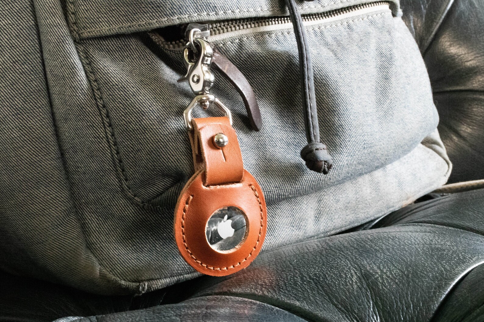 Personalized Leather AirTag Case. Monogrammed AirTag Cover. AirTag Leather Holder. Custom