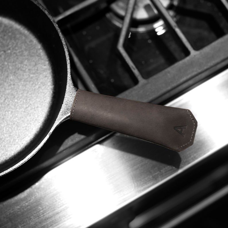 Long Pot Handle Cover. Cast Iron Skillet Leather Handle Grip. Etsy