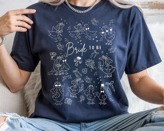 silly goose bride to be doodle collage clipart, cute bachelorette doodle png, wedding doodle design, coquette bridal t shirt png, hen party
