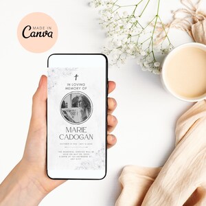 digital funeral invitation celebration of life electronic invite elegant memorial service funeral evite in loving memory invitation