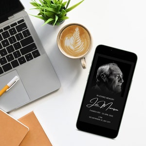 digital funeral video invitation celebration of life electronic invite memorial service funeral evite in loving memory electronic invitation
