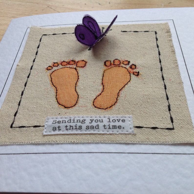 Baby Loss With Poem Card. Stillborn Sympathy Textile Card. Cot Etsy