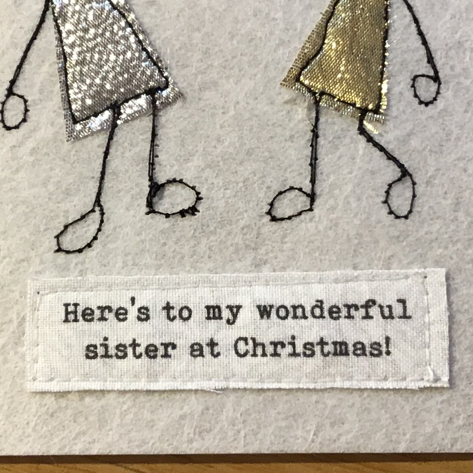 Unique sister Christmas card. Sister holiday card. Sewn | Etsy