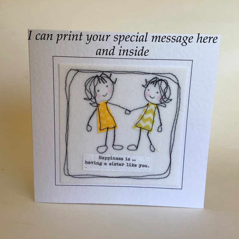 Unique sister birthday card with gift option. Sister get well. Etsy